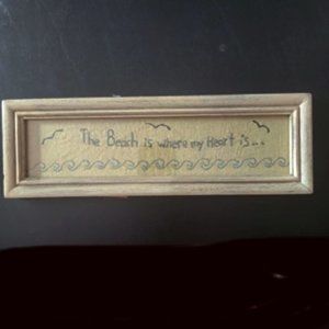 Lisa Johnson Collection™ Primitive Framed Embroidered Beach Sampler NWT